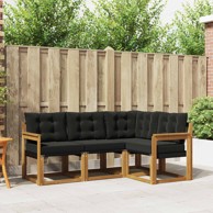 Set vanjskih sofa s jastukom 4 kom, prirodna/crna