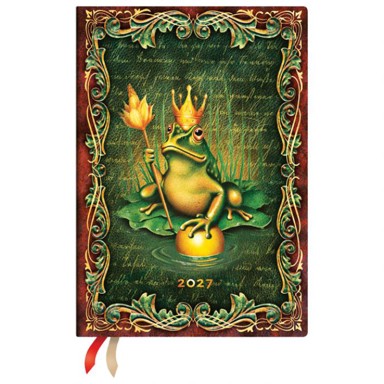 PAPERBLANKS planer tjedni 2027 Frog Prince Midi, horizontalni, 12,5 x 18 cm, s gumicom