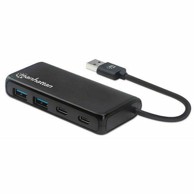 MANHATTAN USB Hub 164887, 4-Port, USB 3.2 Gen 1, 2xUSB-A, 2xUSB-C, crni
