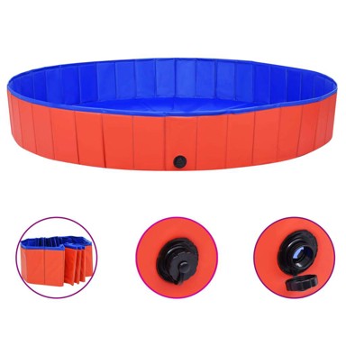 Sklopivi bazen za pse, PVC, 200 x 30 cm, crveni