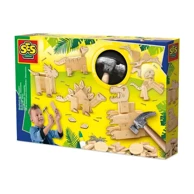 SES CREATIVE Drveni stolarski set, Dinosauri