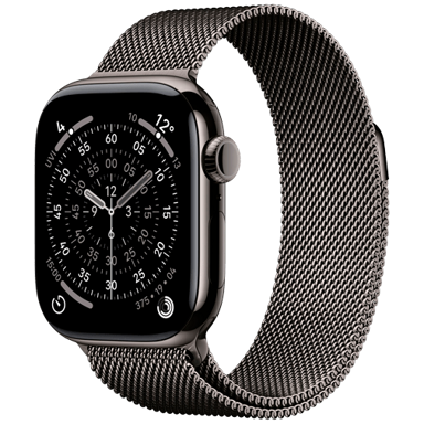 APPLE Watch Series 11 5G, 42mm, crna, siva Milanaise narukvica, S/M