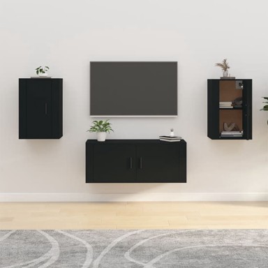 Zidni TV ormarići 2 kom crna 40 x 34,5 x 60 cm