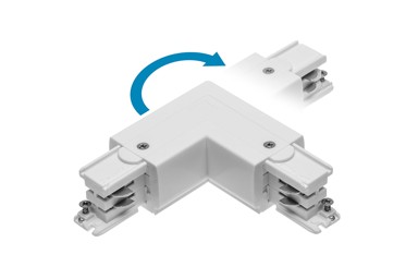 GTV Kutni konektor, univerzalni, 3F L/D, za šinu, bijeli