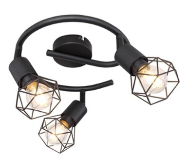Stropni reflektor Xara I, 3xE14, IP20, crna