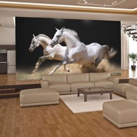 Foto tapeta Galloping horses on the sand 250x193