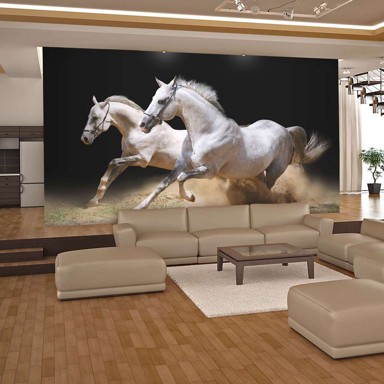 Foto tapeta Galloping horses on the sand 250x193