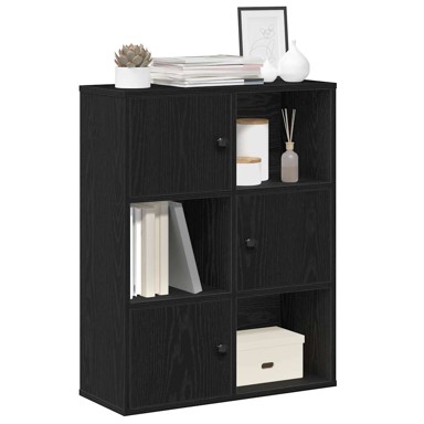 Regal za knjige crni hrasta 60x24x76,5 cm od konstruiranog drva