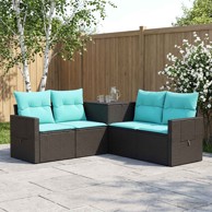 Set sofa 5 kom. 179 x 179 x 85 cm, crna i plava