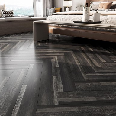 NIKCORP Samoljepljive vinilne podne obloge, efekt drva, crne, 90 × 15 cm, set 35 kom