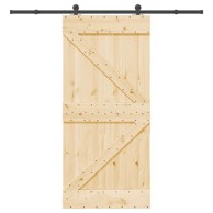 Klizna vrata s priborom za montažu, masivna borovina 95x210 cm