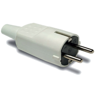 FAMATEL Strujni utikač 4.8 mm Schuko, 2P+E, 16 A/250 V, bijeli - 1104-B