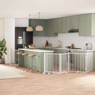 Vrata za pse s vratašcima, 8 panela, sklopiva, 80 x 90 x 2 cm