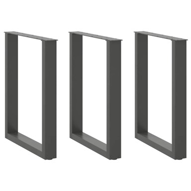 Noge stolića za kavu U-oblika 3 kom antracit 70x(72-73)cm čelik
