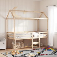 Visoki krevet s krovom 90 x 200 cm od masivne borovine