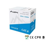 LANBERG Mrežni kabel, FTP, CAT6, 305 m, bakrena žica, sivi