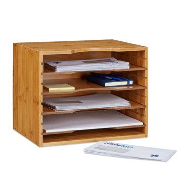 NORTHIX Organizator dokumenata, bambus, 5 podesivih polica, A4