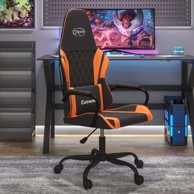 Masažna gaming stolica, crno-narančasta, umjetna koža