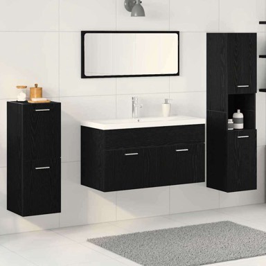 Set namještaja za kupaonicu, 5 kom, 30 x 30 x 130 cm, crni hrast