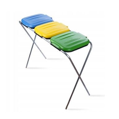 AGA Stalak za vreće za otpad, 3 × 120 l, žuta, plava, zelena