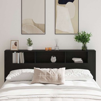 Okvir za krevet, 200 x 18. 5 x 104. 5 cm, drvo hrast, crni