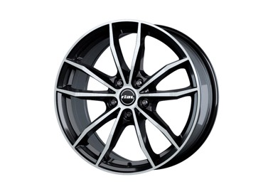 RIAL Aluminijska felga 8,0X18 5/112 ET30 (66,5) X12 ECE crna sprijeda polirana X12-80830W63-1