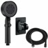 APTEL Tuš ručica EKO, nehrđajući čelik, 5 funkcija, crna, crijevo 150 cm, nosač