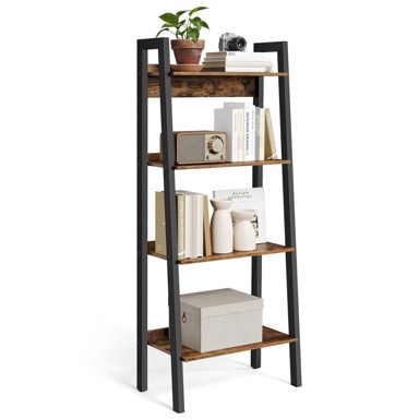 SONGMICS Ljestveni regal samostojeća polica s 4 razine 56 x 34 x 1375 cm smeđa