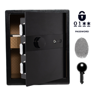 NIKCORP Kućni biometrijski sef, otisak prsta i šifra, dimenzije 45 × 38 × 32 cm, čelik, crna