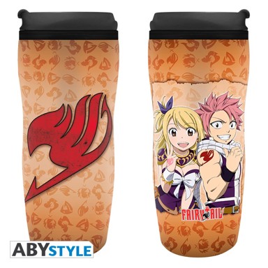 Šalica putna Fairy Tail Lucy, Natsu & Emblem 355ml