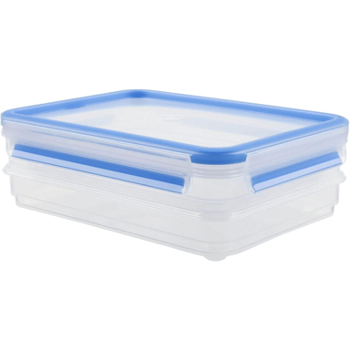 TEFAL Spremnik za hranu K30288, pravokutna kutija, 0,6 l, 2 kom, plavo-prozirni