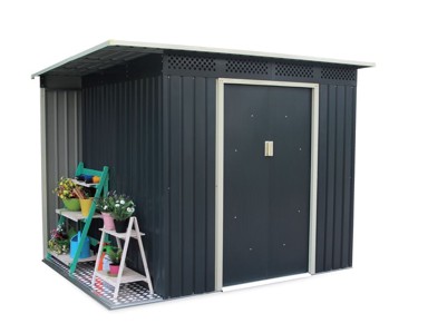 ROJAPLAST Vrtna kućica Chester A, 184×257×142 cm, siva