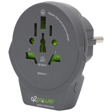 Q2POWER Putni adapter, usb, europa