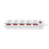 REBEL Produžni kabel, 5 utičnica, 6 prekidača, 3 m