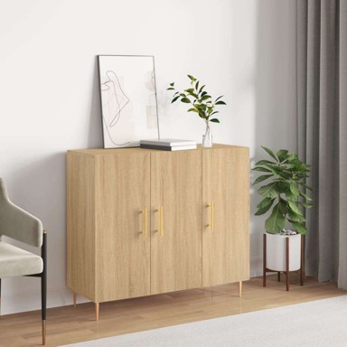 Komoda od konstruiranog drva, 90 x 34 x 80 cm, sonoma hrast
