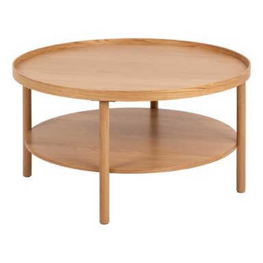 ACTONA Stolić za kavu Banbury promjer 80 cm Dekor hrasta Prirodna boja