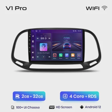 Multimedia pametni sustavi za automobile za Fiat Doblo, 2015 - 2019, navigacija, V1 Pro, 2GB, 32GB