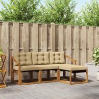 Set vanjskih sofa s jastukom 4 kom, prirodna/bež