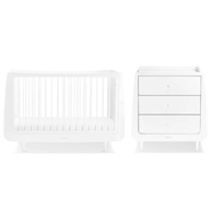 SNUZKot Skandi Set 2u1 Krevetić i komoda za prematanje, bijela