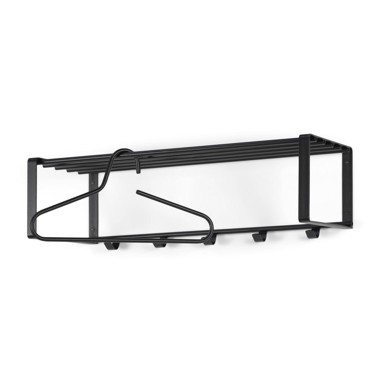  SPINDER DESIGN Crna metalna zidna vješalica s policom Rex