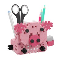 MARIOINEX Set Mini Waffle kockica, stalak za olovke, prase, 70 kom