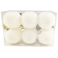 Božićni ukras, set 6 kom, ø 6 cm, snježna