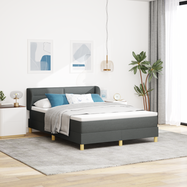 Box Spring krevet s madracem, tamnosivi, 160x200 cm