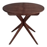 RAGABA Okrugao proširiv blagovaonski stol s dodatnom pločom u dekoru oraha ø 90 cm Jubi 