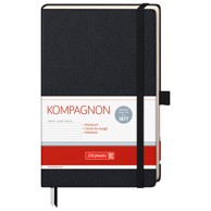 BRUNNEN Notes 10-55227 05, KOMPAGNON, s gumicom, crte, A5, 96 listova, 80 g/m², šamoa, crna