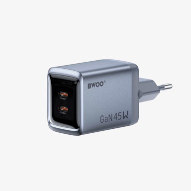 BWOO Punjač 45W GaN GaNex s 2 USB-C priključka