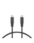 KSIX Kabel USB-C na USB-C, 60 W, pleteni, ojačani konektori, 1 m, crni