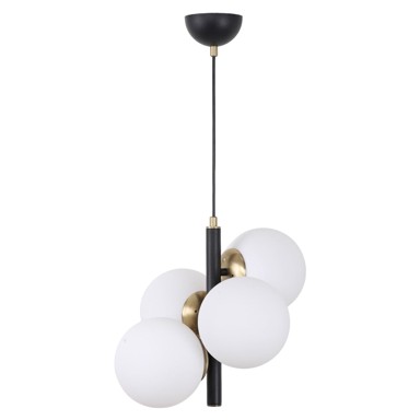 SQUID LIGHTING Bijela/crna viseća svjetiljka sa staklenim sjenilom ø 15 cm Forte