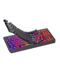 THOR Gaming tipkovnica 230, mehanička, bežična, US Layout, crna, 2.4 GHz, Bluetooth, USB, Outemu Silent Lemon