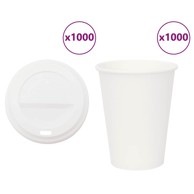 Papirnate šalice za kavu s poklopcima, 1000 kom, 8 oz, 200 ml
